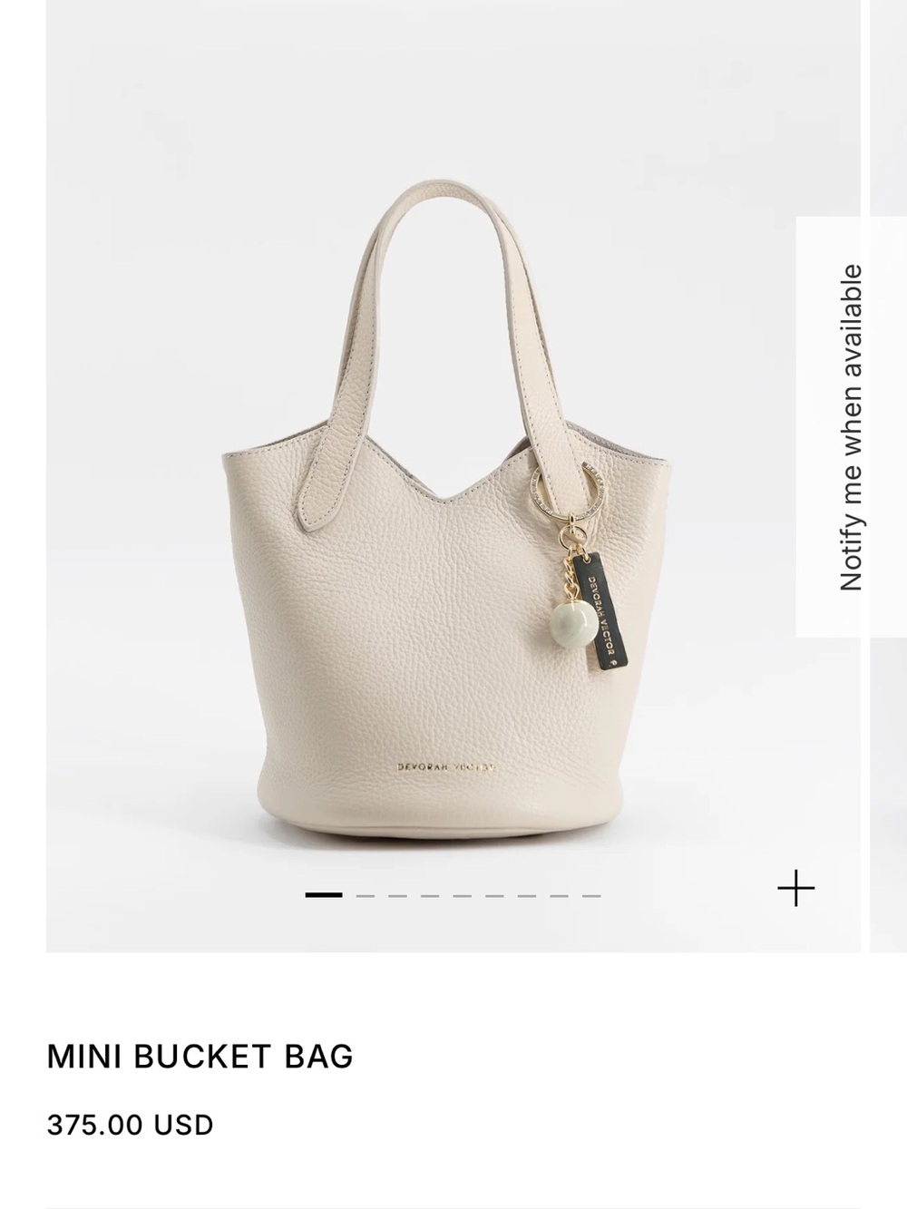 Devorah Viictor mini bucket bag cream